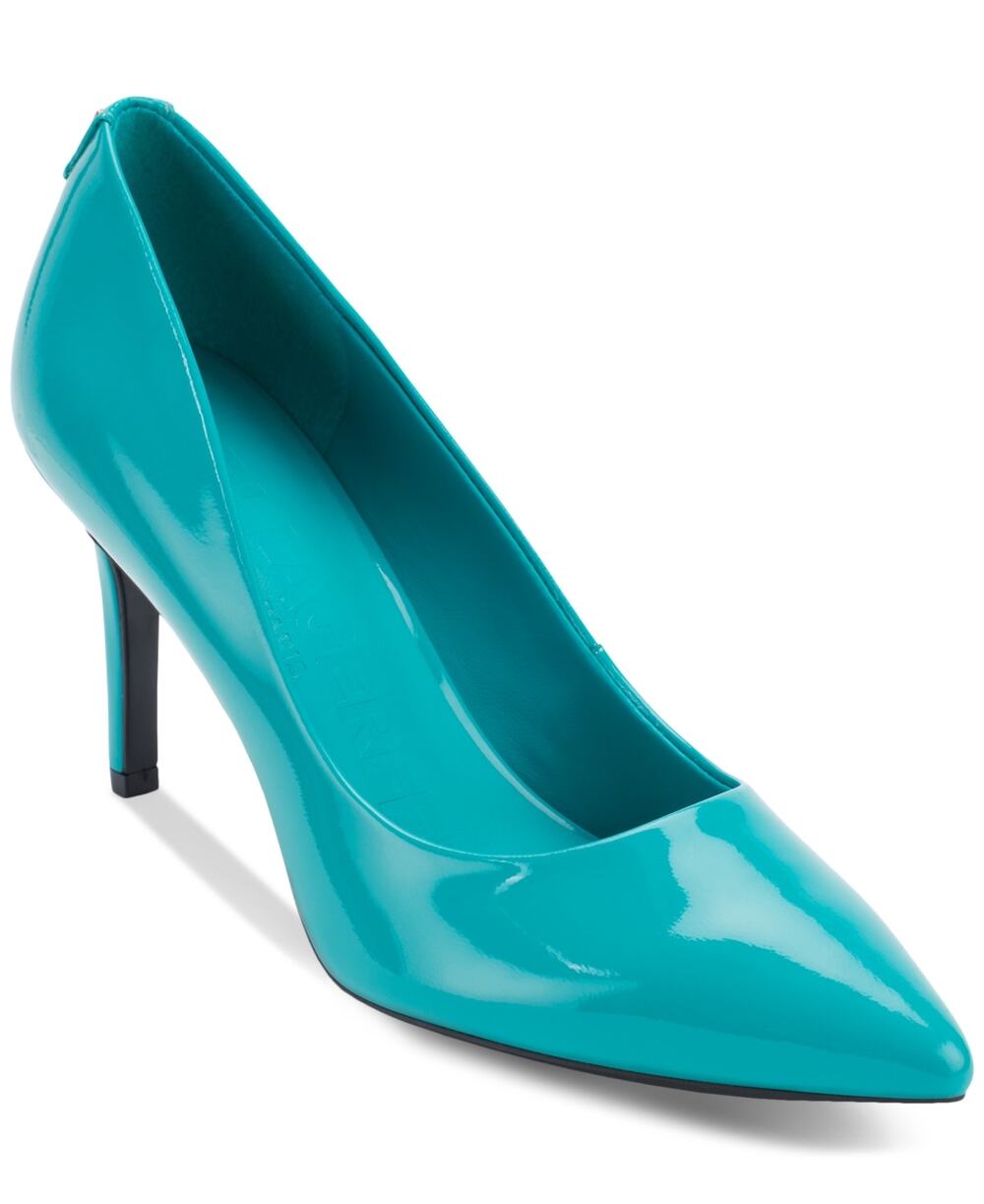 Karl Lagerfeld Royale Slip-On Pointed-Toe Pumps Aqua. Size 8